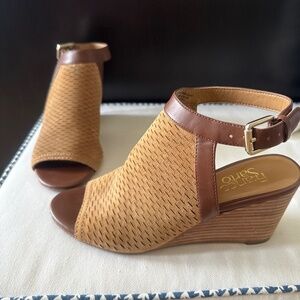 Franco Sarto Martha Wedge Peeptoe Sandal.